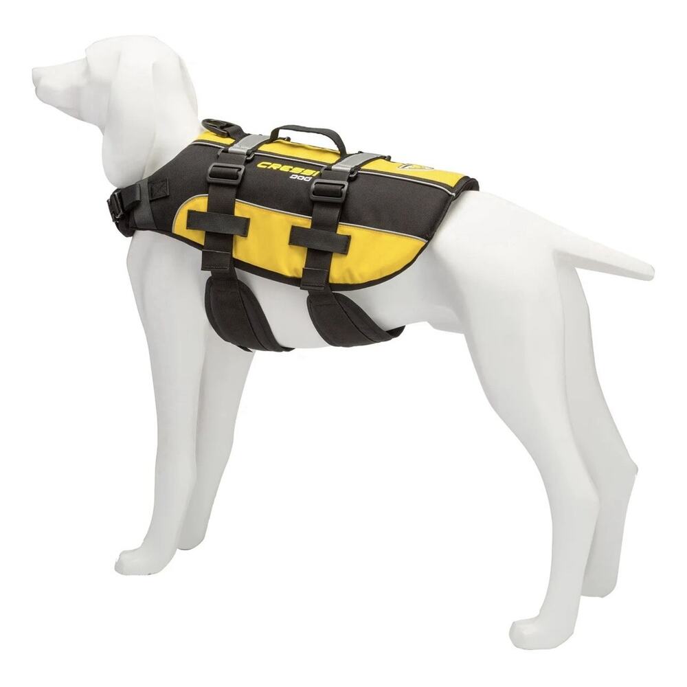 Cressi DLJ Dog Life Jacket Float Vest Black Yellow Size Large New - Picture 5 of 7
